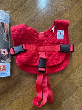 Baby B’Air Red Quilted Baby Harness Vest with Black Buckles-Large